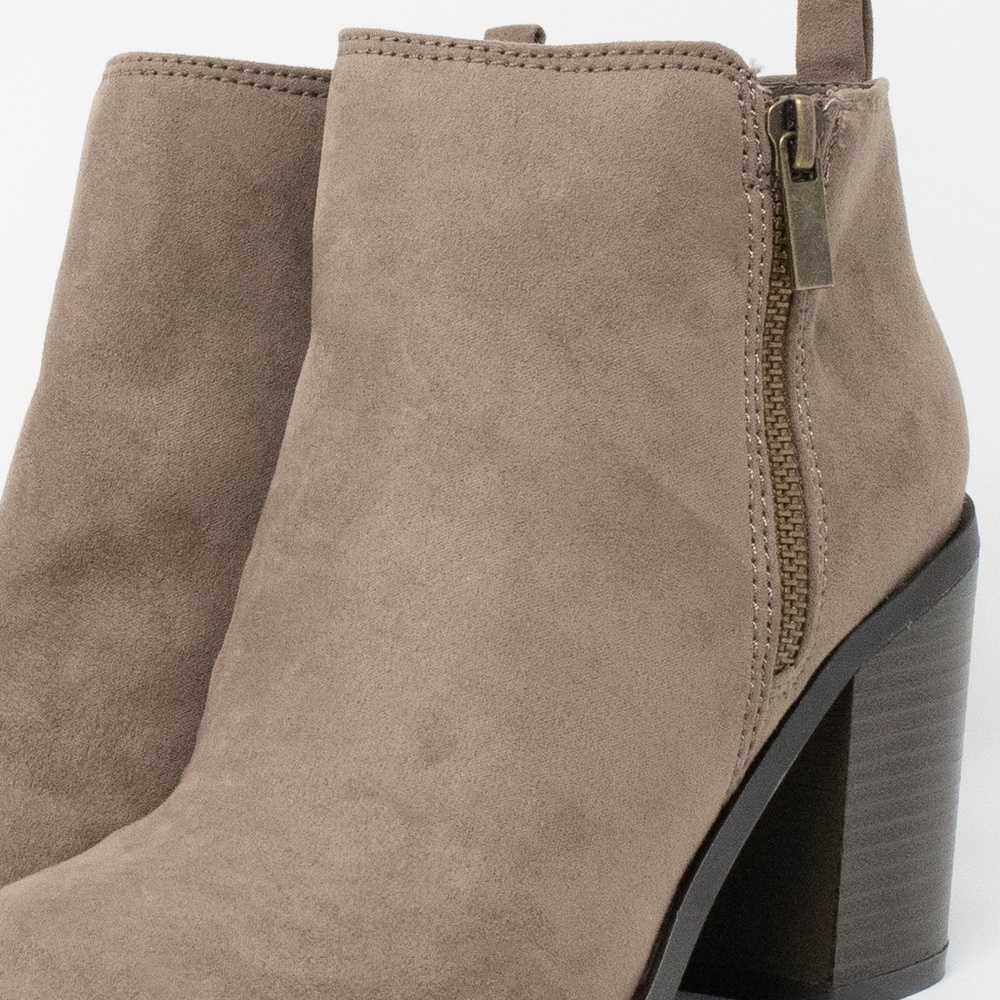 Call On Me - Taupe Almond Toe Booties - Picture 4 of 4